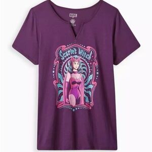 Marvel Scarlet Witch Notch Comic Graphic Tee - Heritage Cotton Wanda Purple GUC